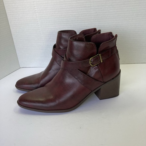Frye Shoes - Frye & Co Womens Booties Pembrooke Redwood Stacked Heel Boots Size 7.5